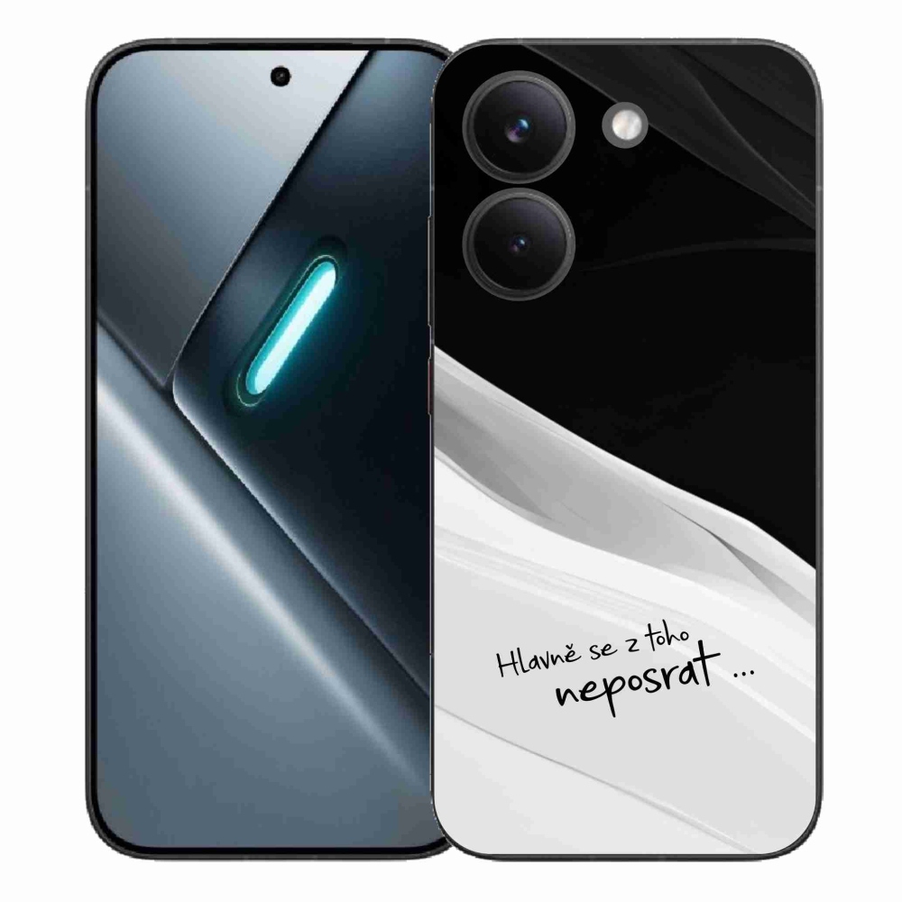 Gél borító mmCase a Xiaomi Poco X8 Pro számára - vicces szöveg 13 fehér és fekete háttérrel