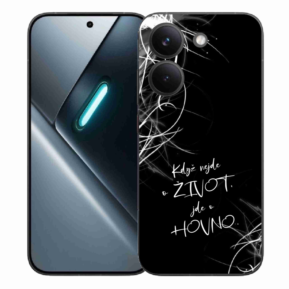 Gél borító mmCase a Xiaomi Poco X8 Pro számára - vicces szöveg 16 fekete háttér