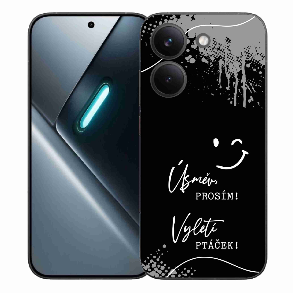 Gél borító mmCase a Xiaomi Poco X8 Pro számára - vicces szöveg 4 fekete háttérrel