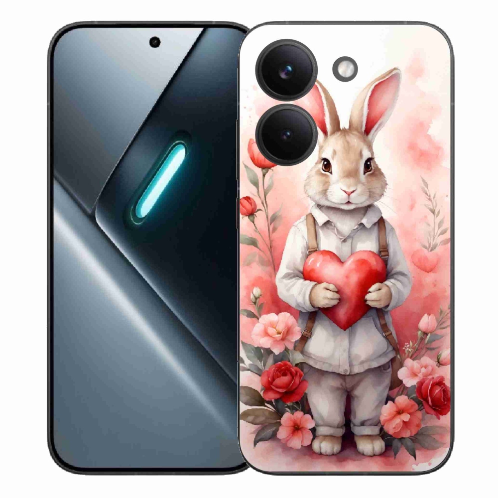 Gél borítás mmCase a Xiaomi Poco X8 Pro számára - nyúl szívvel