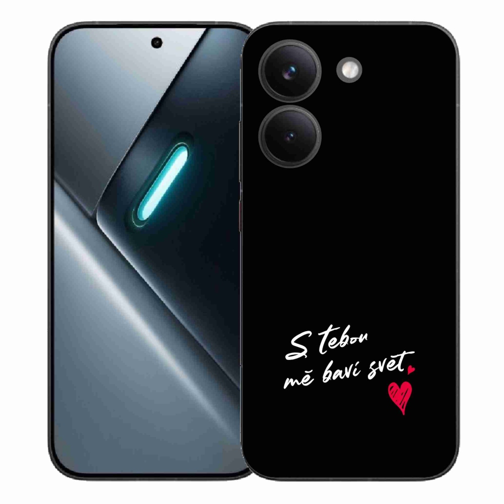 Gél borító mmCase a Xiaomi Poco X8 Pro számára - szerelmes szöveg 1 fekete háttér