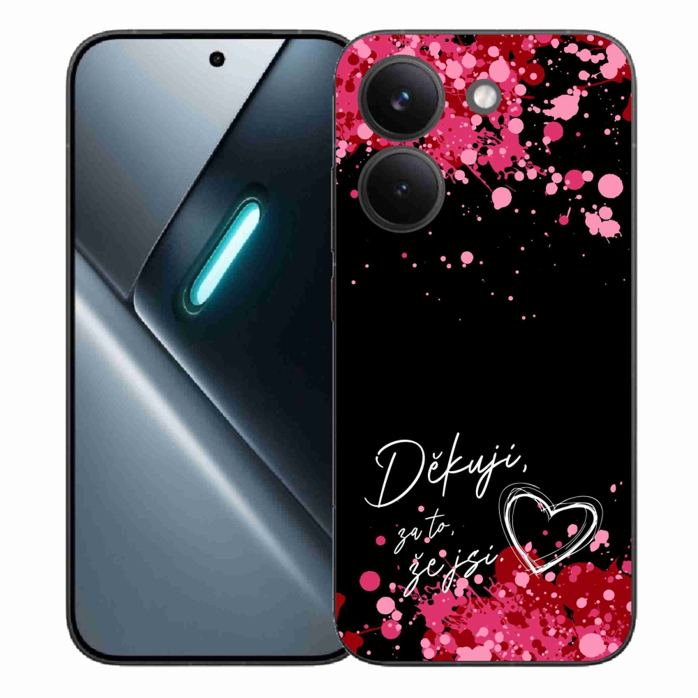 Gél borító mmCase a Xiaomi Poco X8 Pro készülékhez - text in love 2 fekete háttér