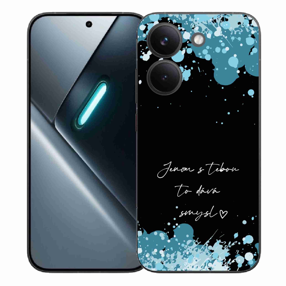 Gél borító mmCase a Xiaomi Poco X8 Pro számára - szerelmes szöveg fekete háttérrel