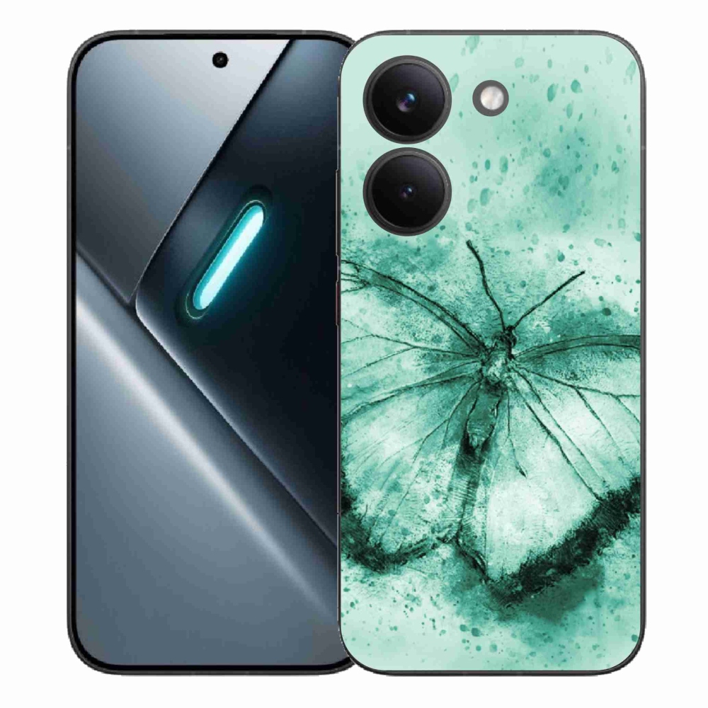 Gél borítás mmCase a Xiaomi Poco X8 Pro számára - zöld pillangó