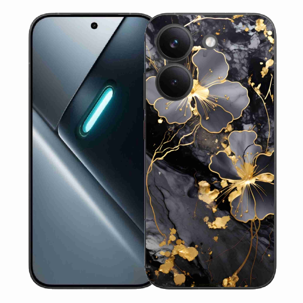 Gél borítás mmCase a Xiaomi Poco X8 Pro számára - arany virágok