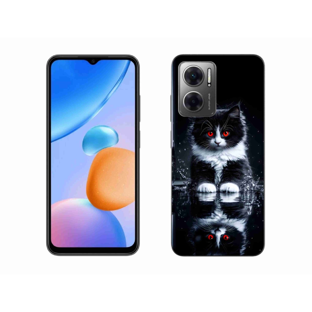 Gél borítás mmCase a Xiaomi Redmi 10 5G-hez - fekete-fehér cica