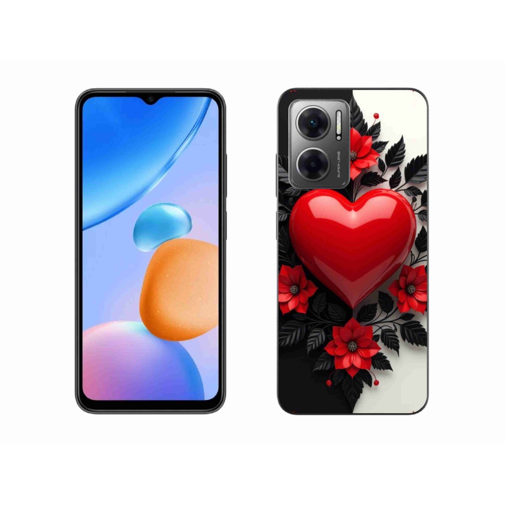 Gél borítás mmCase a Xiaomi Redmi 10 5G-hez - piros szív