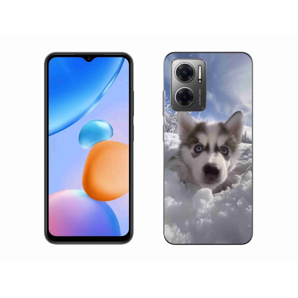 Gél borítás mmCase a Xiaomi Redmi 10 5G-hez - husky a hóban