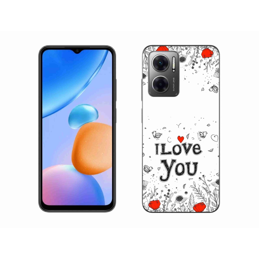 Gél borító mmCase a Xiaomi Redmi 10 5G-hez - Szeretlek fehér háttérrel