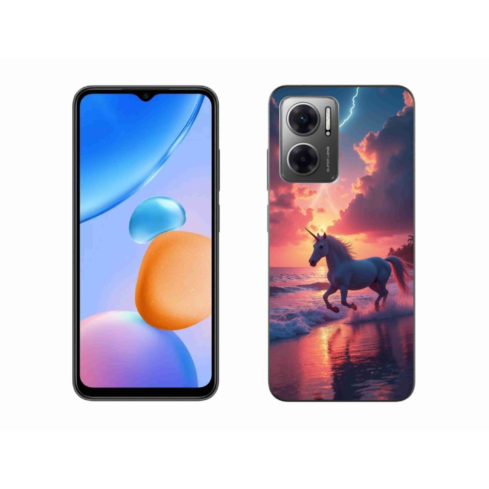 Gél borító mmCase a Xiaomi Redmi 10 5G-hez - egyszarvú a tengerparton