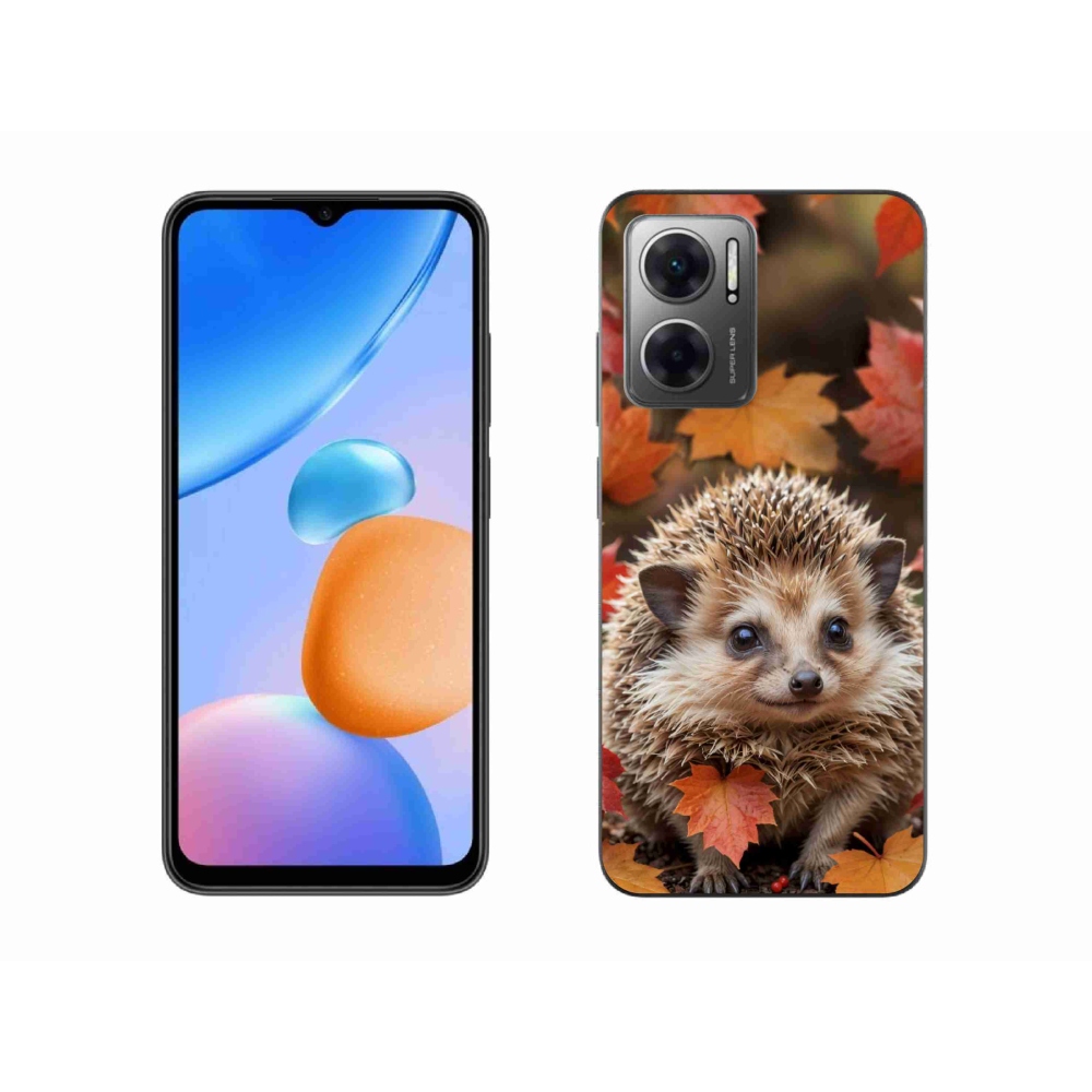 Gél borító mmCase a Xiaomi Redmi 10 5G-hez - sün a levelekben