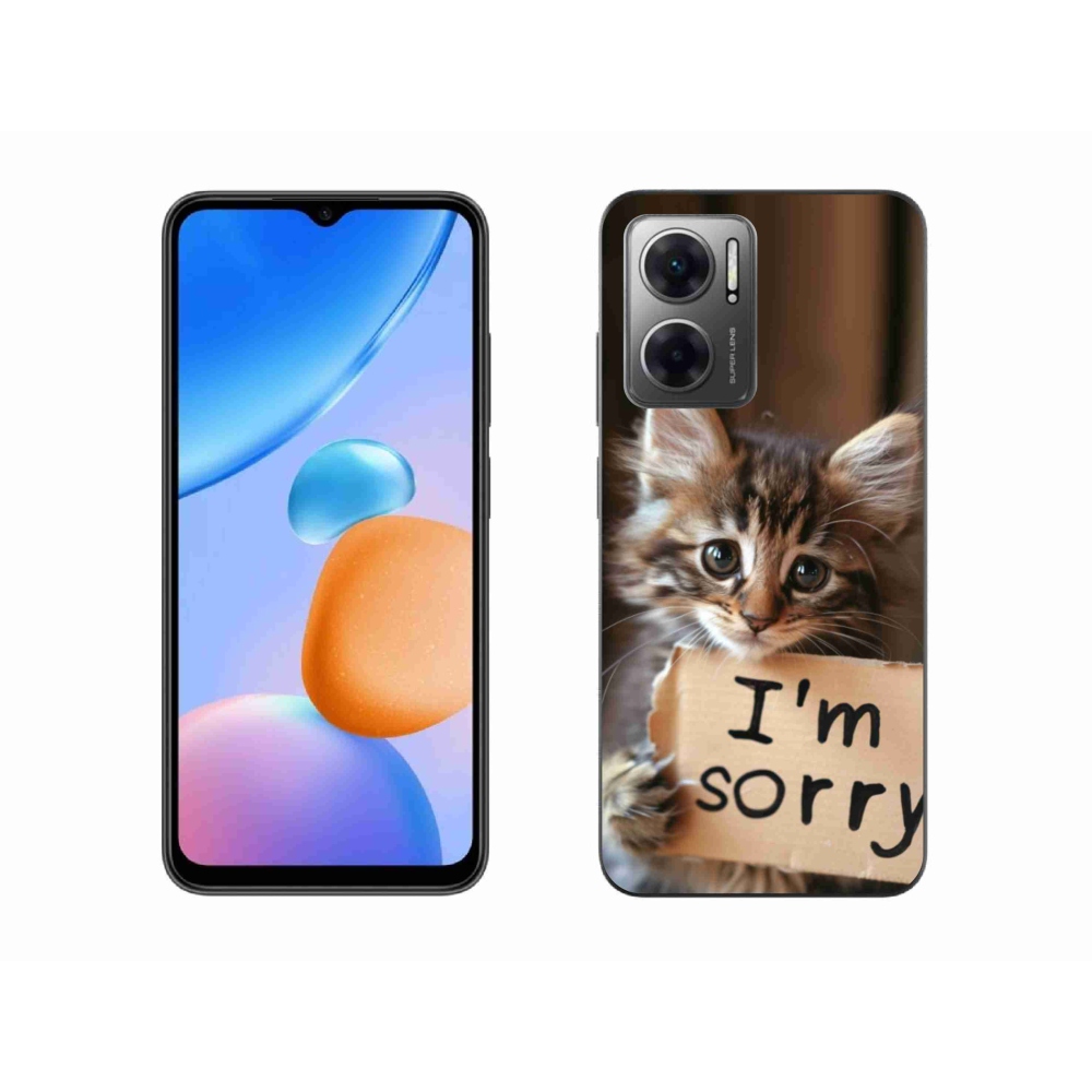 Gél borítás mmCase a Xiaomi Redmi 10 5G-n - macska bocsánatkérése