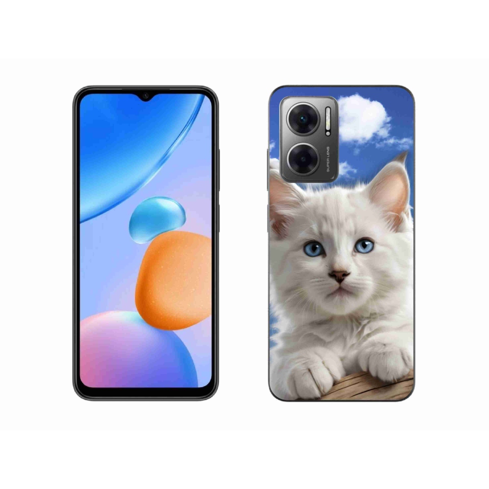 Gél borító mmCase a Xiaomi Redmi 10 5G-hez - cica és felhők