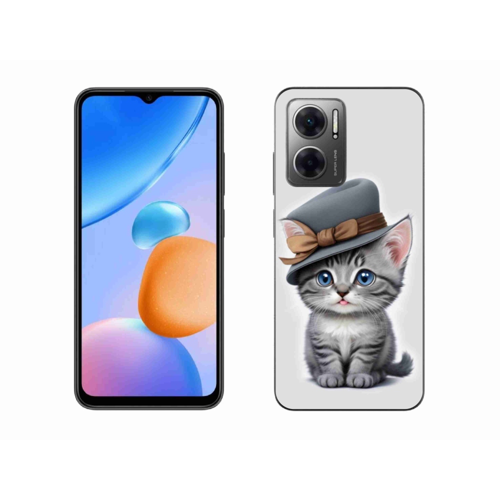 Gél borító mmCase a Xiaomi Redmi 10 5G-hez - cica sapkával
