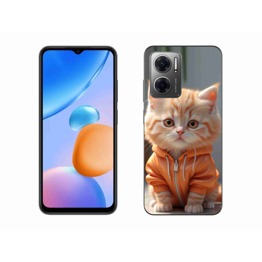 Gél borítás mmCase a Xiaomi Redmi 10 5G-hez - cica melegítőben