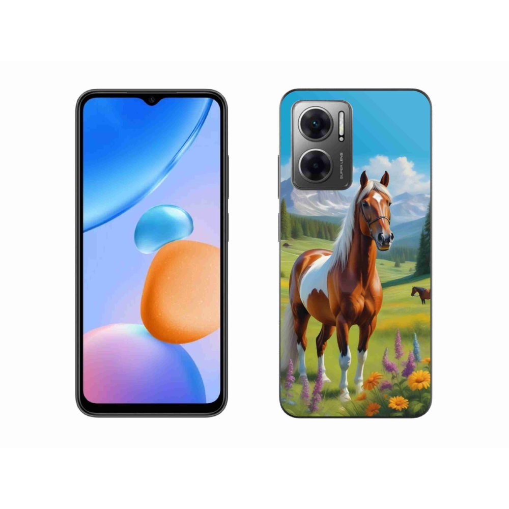 Gél borítás mmCase a Xiaomi Redmi 10 5G számára - ló a réten