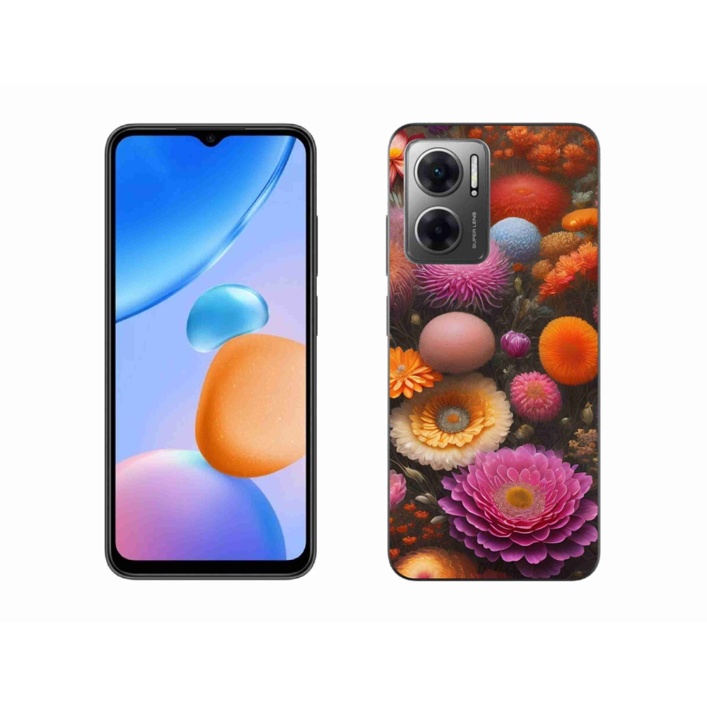 Gél borító mmCase a Xiaomi Redmi 10 5G számára - virágos kompozíció