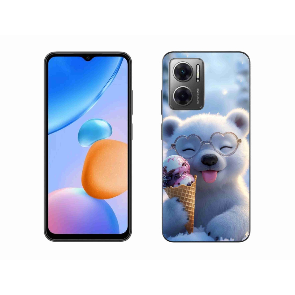 Gél borító mmCase a Xiaomi Redmi 10 5G-hez - mackó fagylalttal