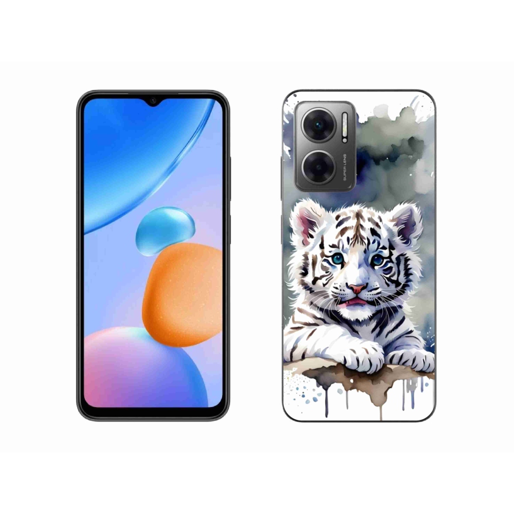 Gél borítás mmCase a Xiaomi Redmi 10 5G-hez - fehér tigriskölyök