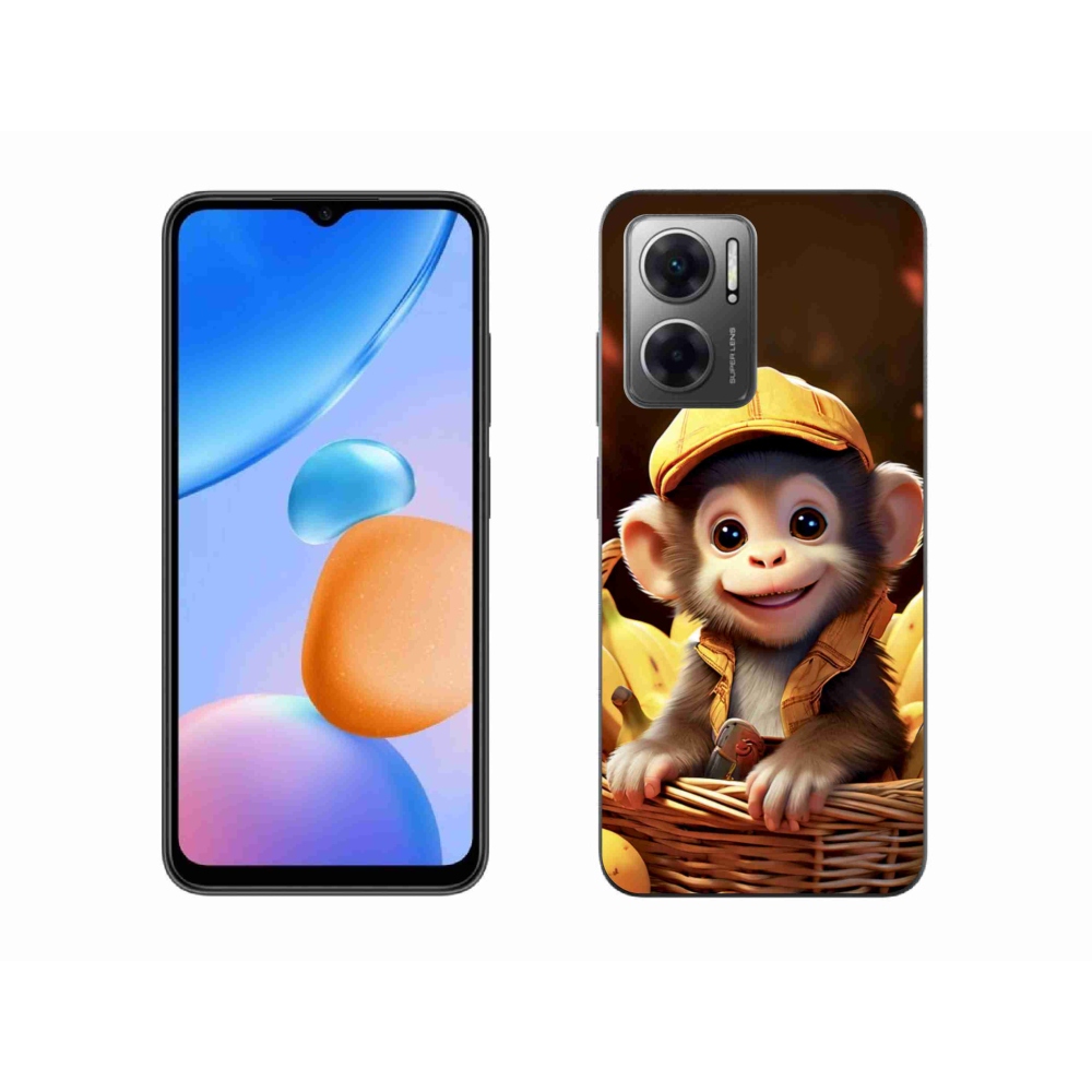 Gél borítás mmCase a Xiaomi Redmi 10 5G-hez - majom a kosárban