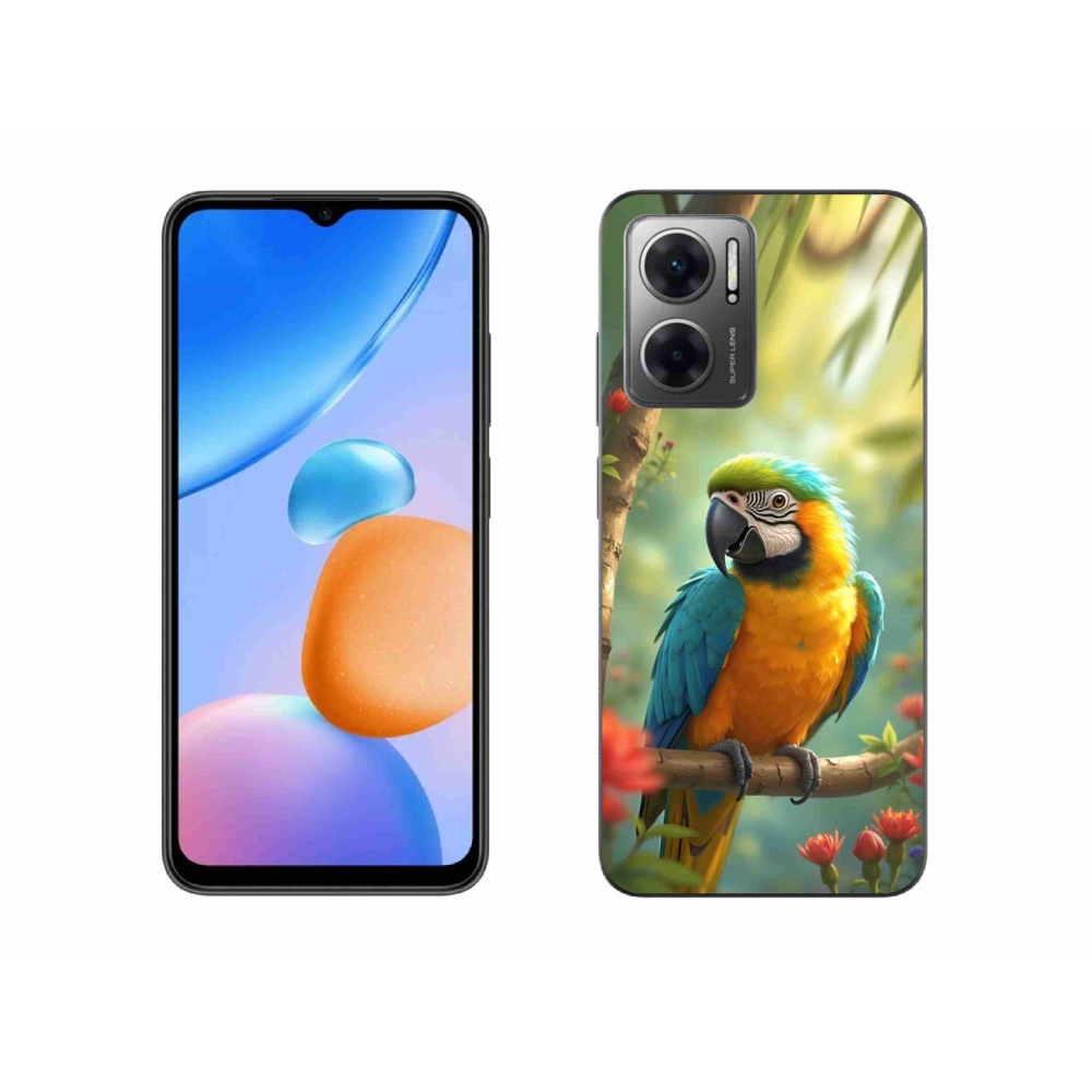 Gél borító mmCase a Xiaomi Redmi 10 5G-hez - papagáj ara kék és sárga