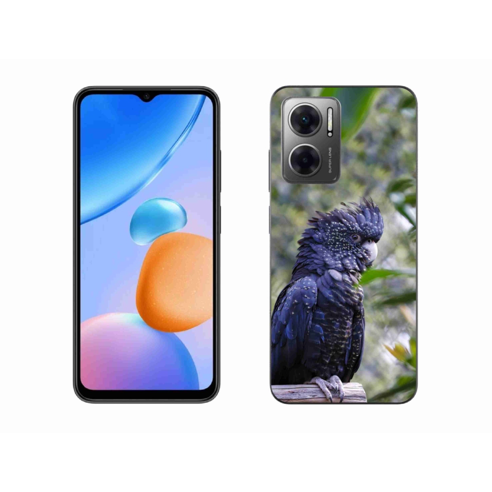 Gél borítás mmCase a Xiaomi Redmi 10 5G-hez - papagáj kakadu fekete