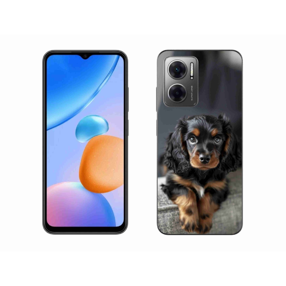 Gél borító mmCase a Xiaomi Redmi 10 5G-hez - aranyos hosszú szőrű tacskó