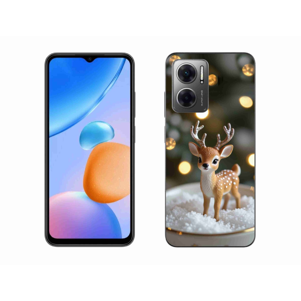 Gél borító mmCase a Xiaomi Redmi 10 5G-hez - aranyos karácsonyi szarvasok