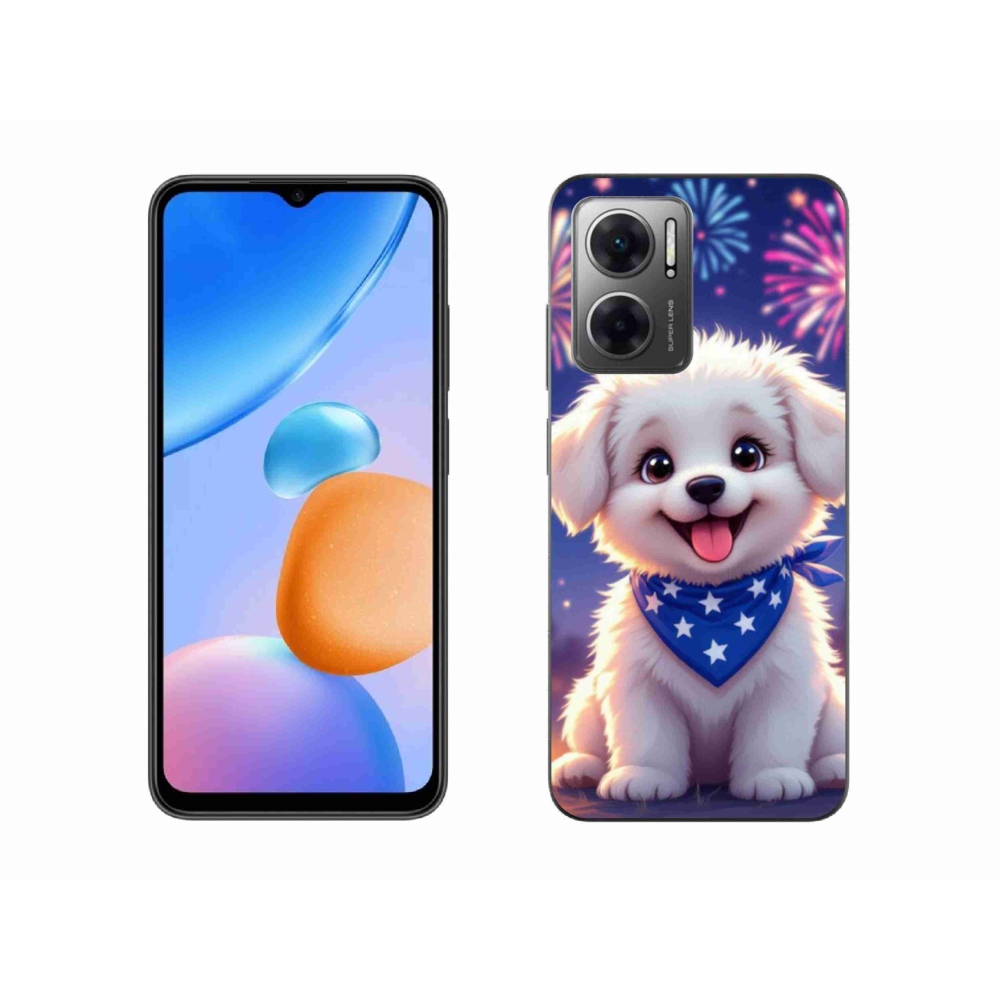 Gél borítás mmCase a Xiaomi Redmi 10 5G számára - ünnepi kiskutya