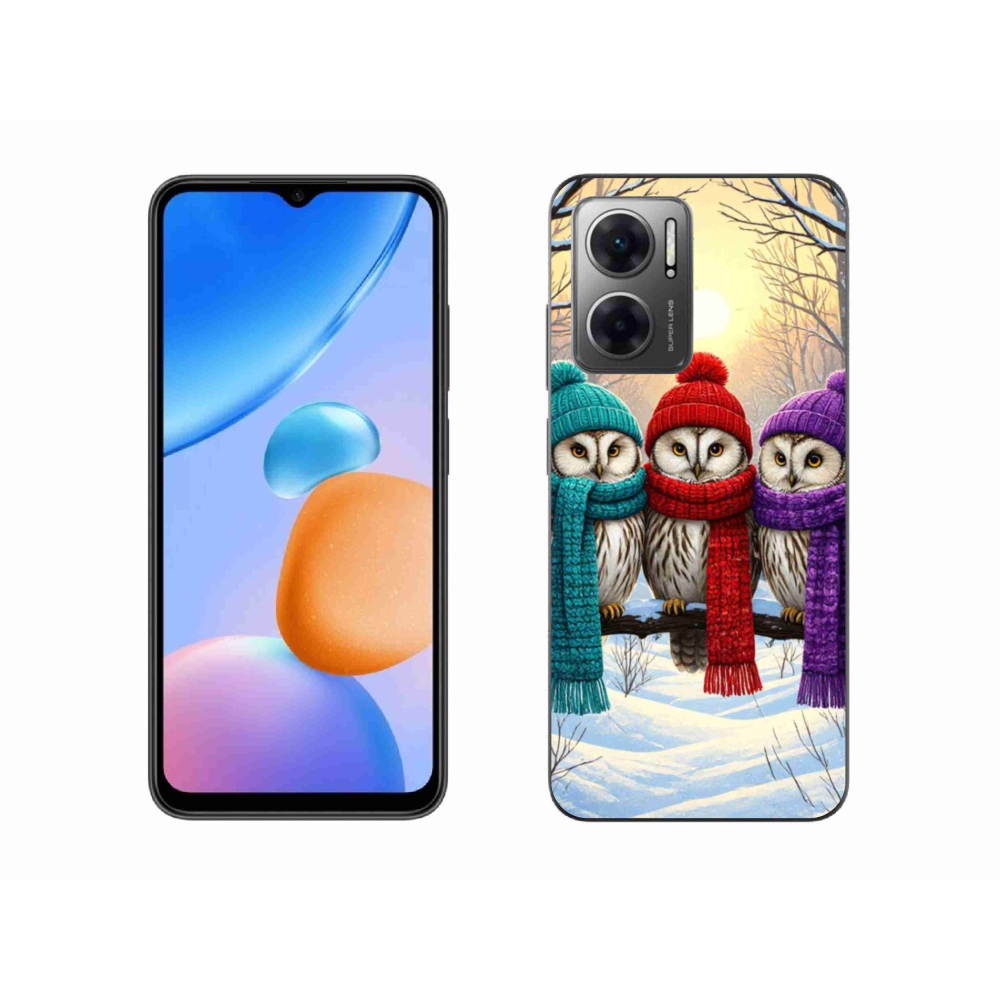 Gél borítás mmCase a Xiaomi Redmi 10 5G számára - bagoly barátok