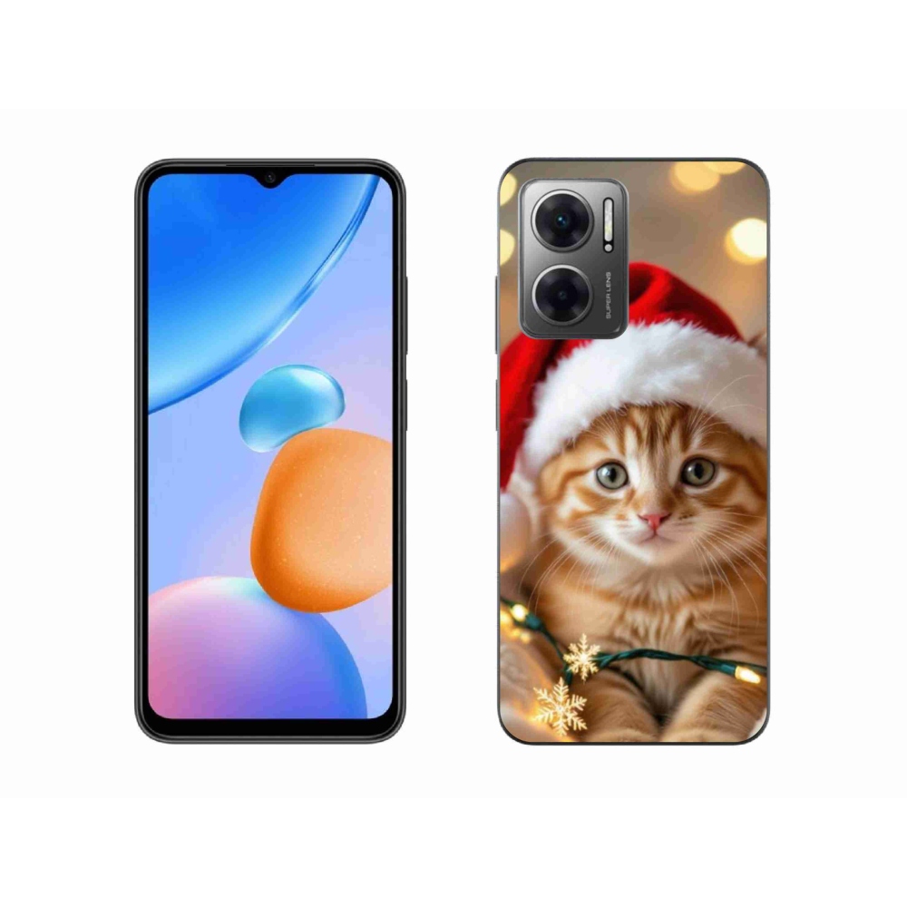 Gél borító mmCase a Xiaomi Redmi 10 5G-hez - Karácsonyi cica