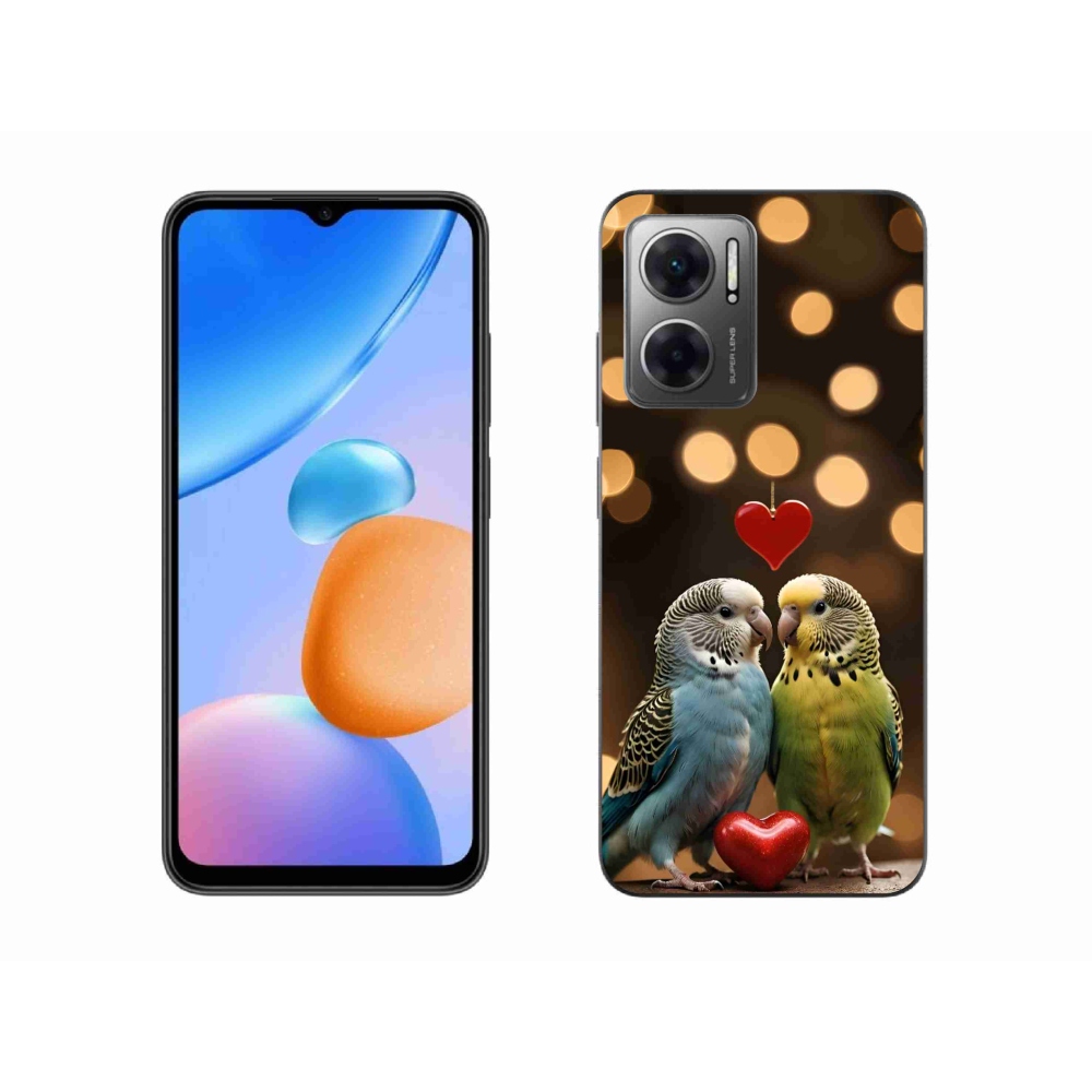 Gél borítás mmCase a Xiaomi Redmi 10 5G-hez - szerelmes papagájok