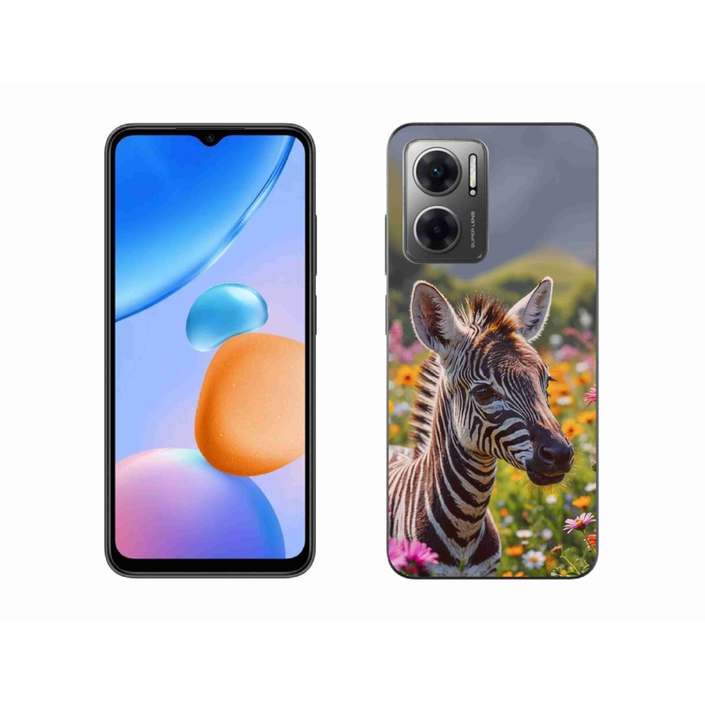 Gél borító mmCase a Xiaomi Redmi 10 5G-hez - zebra a réten