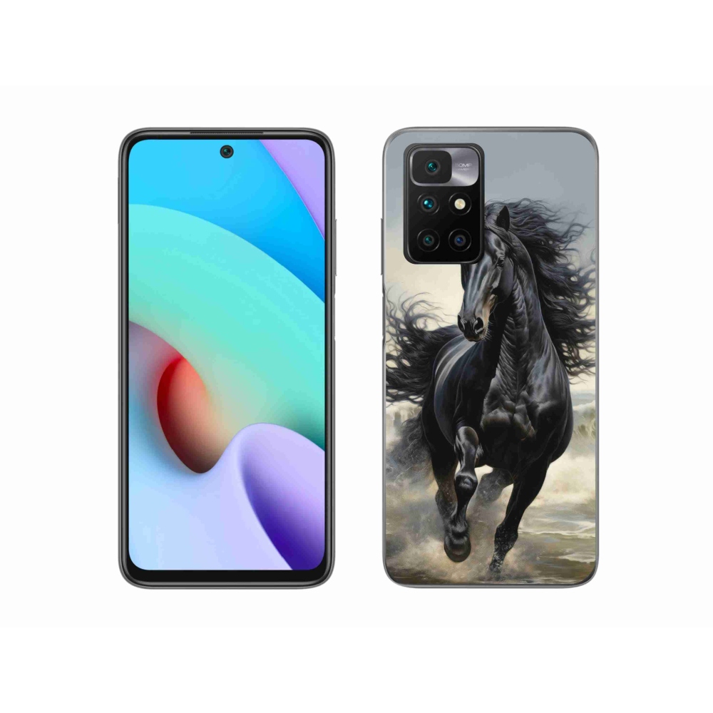 Gél borítás mmCase a Xiaomi Redmi 10/Redmi 10 (2022) - futó fekete ló