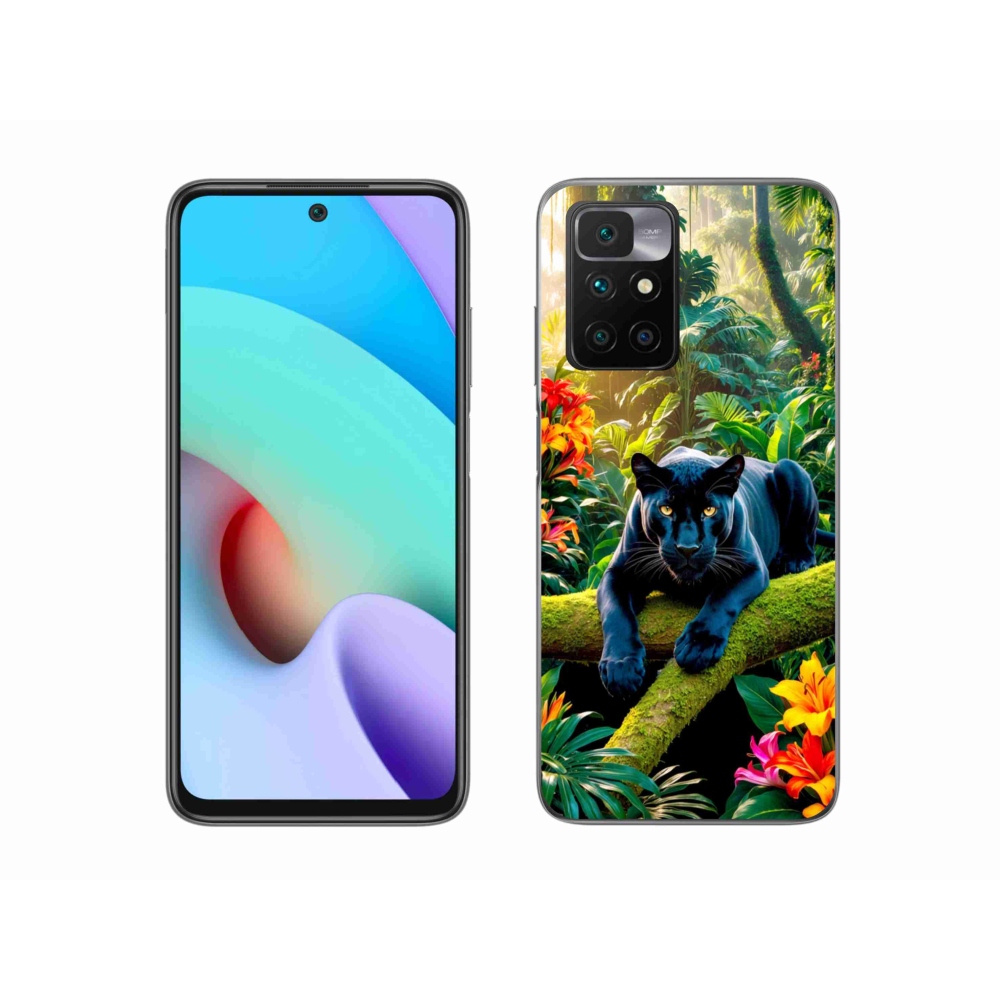 Gél borítás mmCase a Xiaomi Redmi 10/Redmi 10 (2022) - fekete párduc a dzsungelben