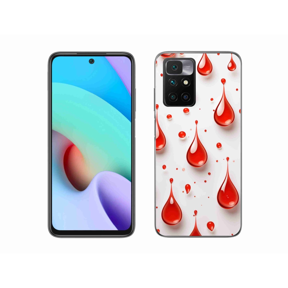 Zselés borítás mmCase a Xiaomi Redmi 10/Redmi 10 (2022) - piros cseppek