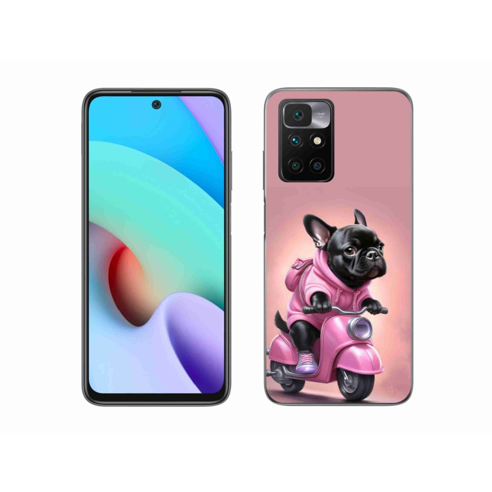 Gél borítás mmCase a Xiaomi Redmi 10/Redmi 10 (2022) - Francia bulldog egy robogón