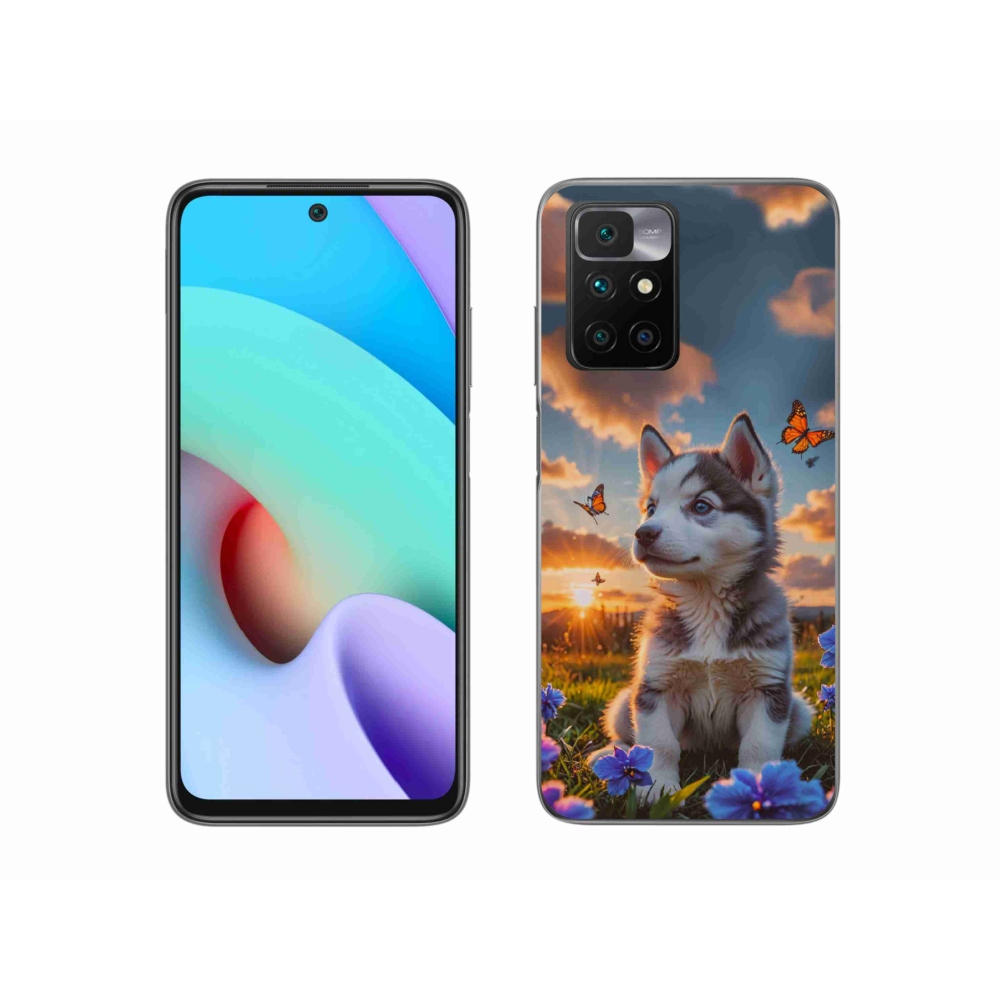 Gél borítás mmCase a Xiaomi Redmi 10/Redmi 10 (2022) - husky a naplementében