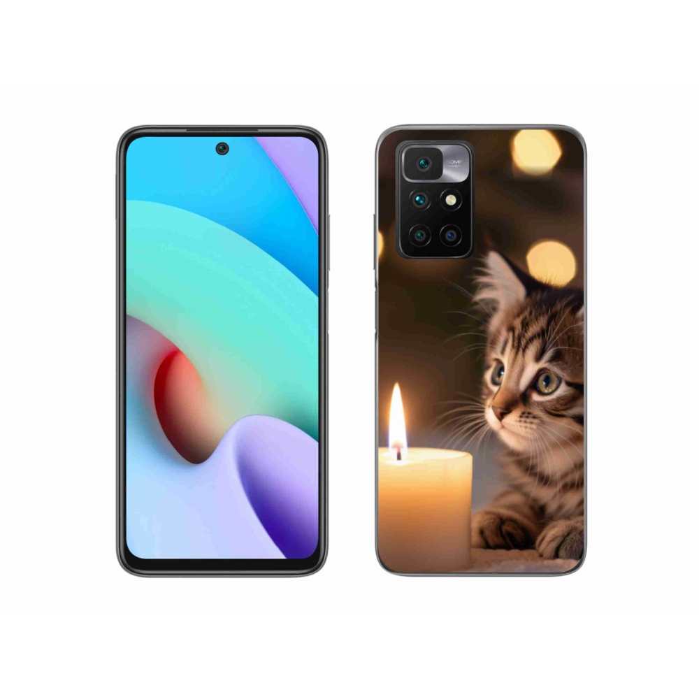 Gél borítás mmCase a Xiaomi Redmi 10/Redmi 10 (2022) - cica és gyertya