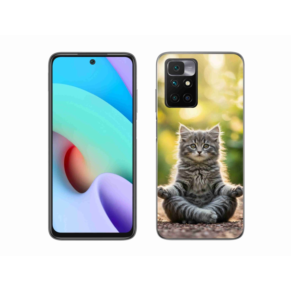 Gél borító mmCase a Xiaomi Redmi 10/Redmi 10 (2022) - meditáló cica számára