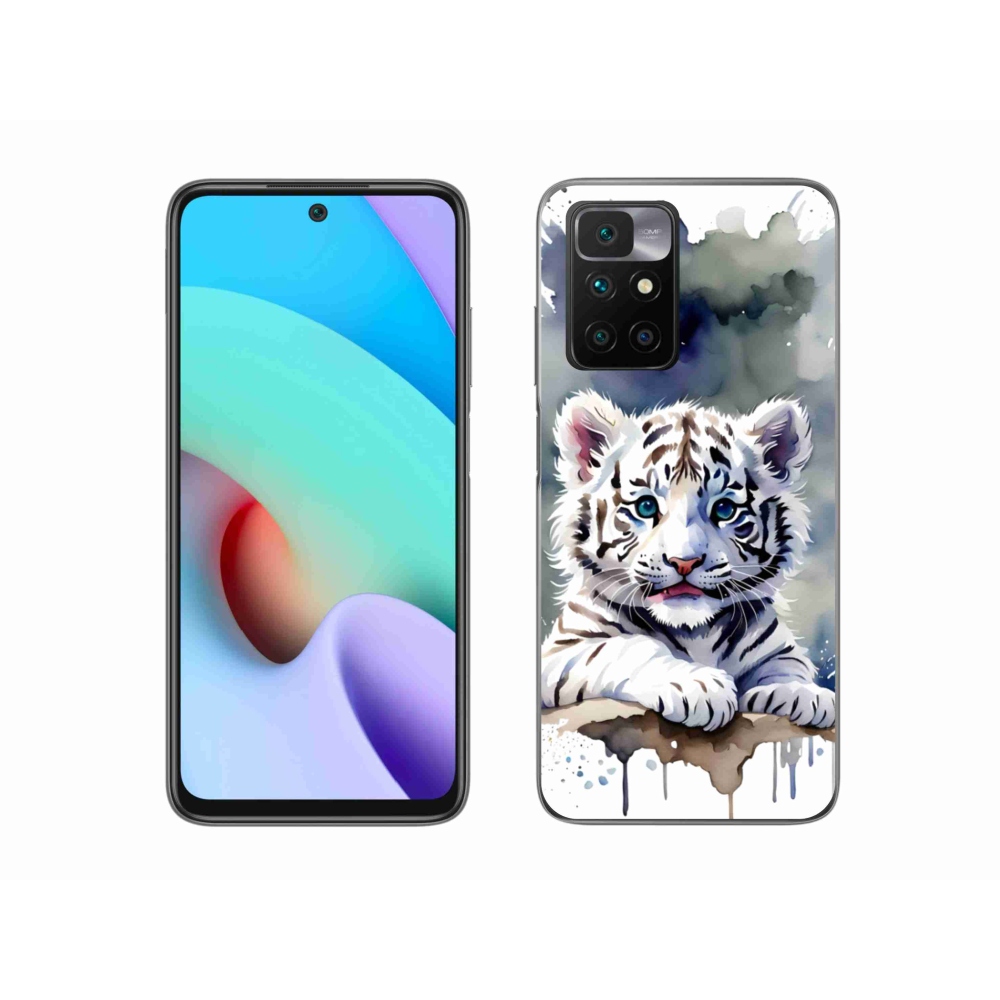Gél védőhuzat mmCase a Xiaomi Redmi 10/Redmi 10 (2022) - fehér tigriskölyökhöz