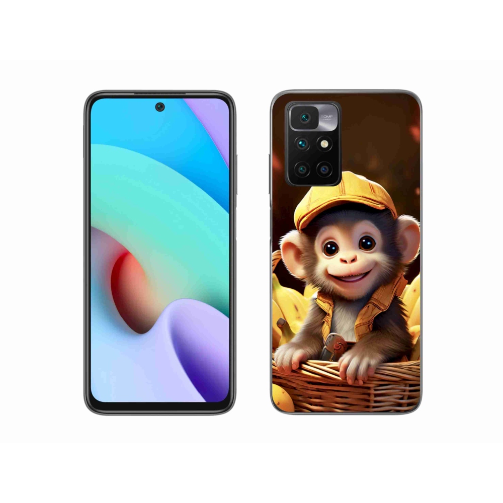 Zselés borítás mmCase a Xiaomi Redmi 10/Redmi 10 (2022) - majom a kosárban