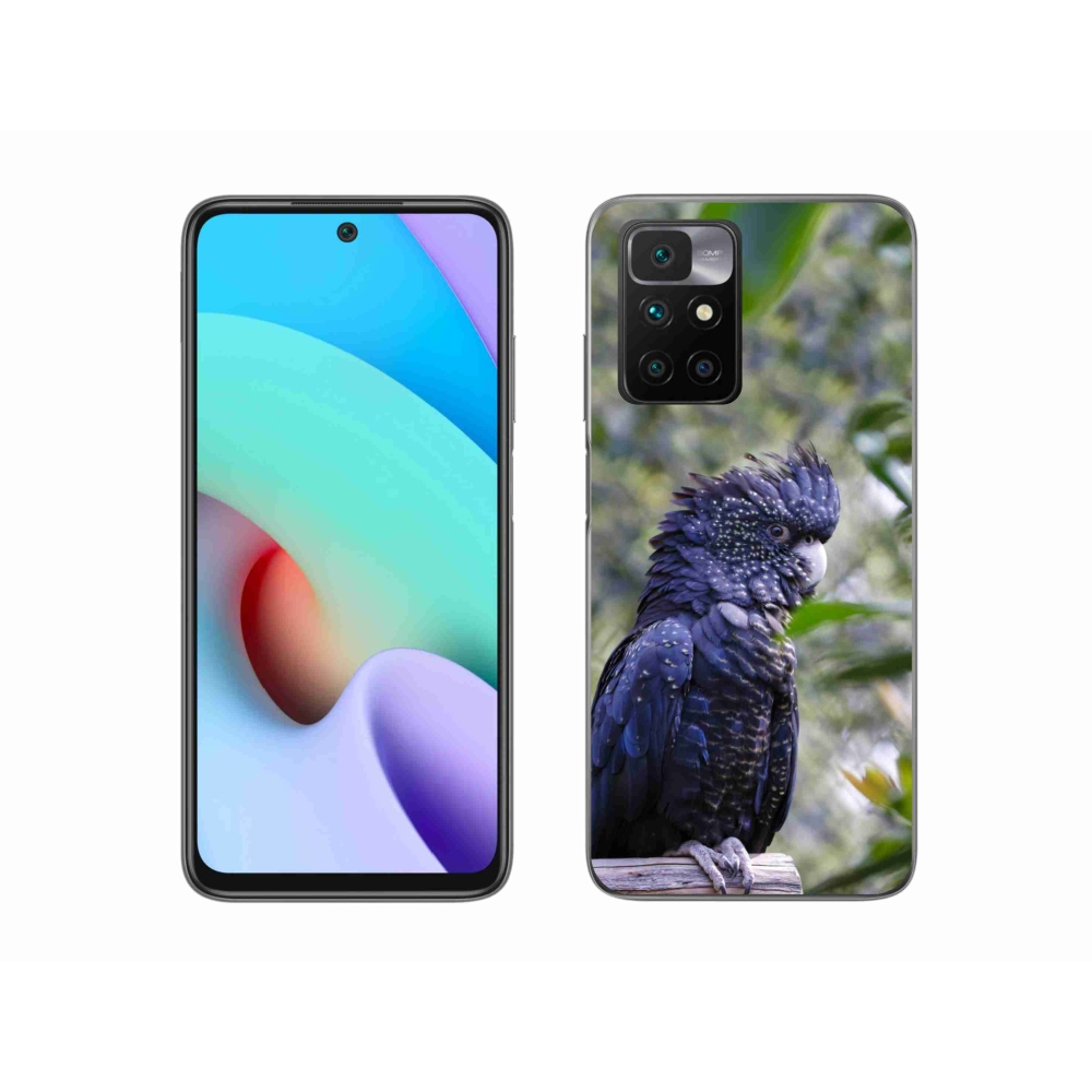 Zselés borítás mmCase a Xiaomi Redmi 10/Redmi 10 (2022) - papagáj kakadu fekete