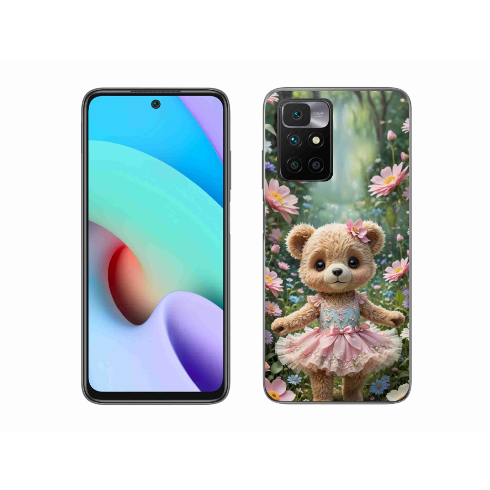 Zselés borítás mmCase a Xiaomi Redmi 10/Redmi 10 (2022) - aranyos virágos mackó