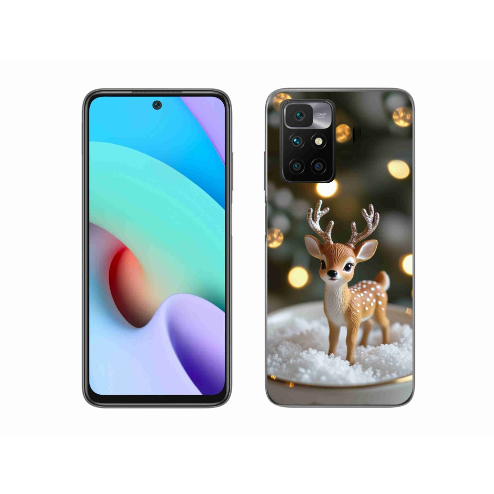Gél borítás mmCase a Xiaomi Redmi 10/Redmi 10 (2022) - aranyos karácsonyi szarvasok