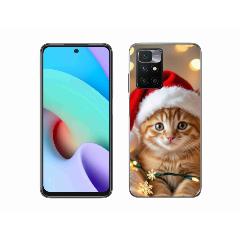 Gél borítás mmCase a Xiaomi Redmi 10/Redmi 10 (2022) - Karácsonyi cica