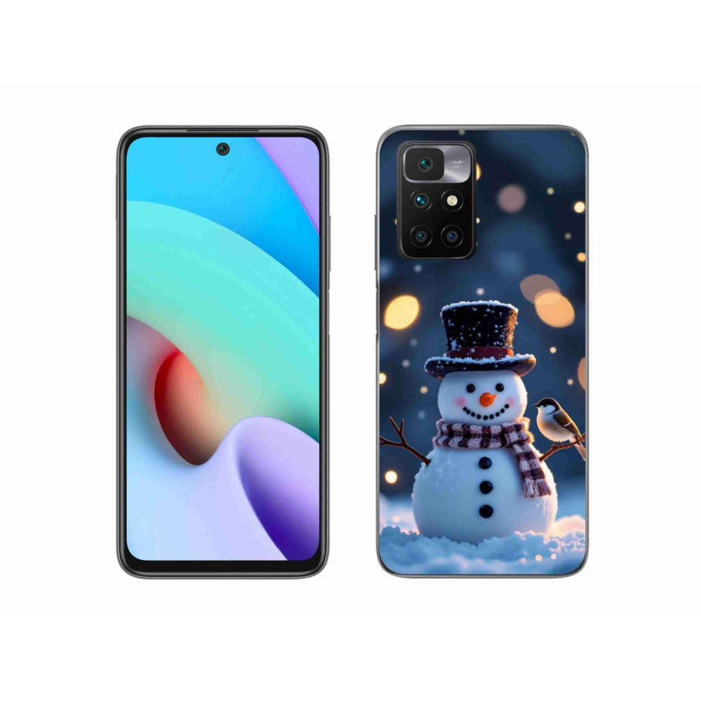 Gél védőhuzat mmCase a Xiaomi Redmi 10/Redmi 10 (2022) - karácsonyi hóemberhez
