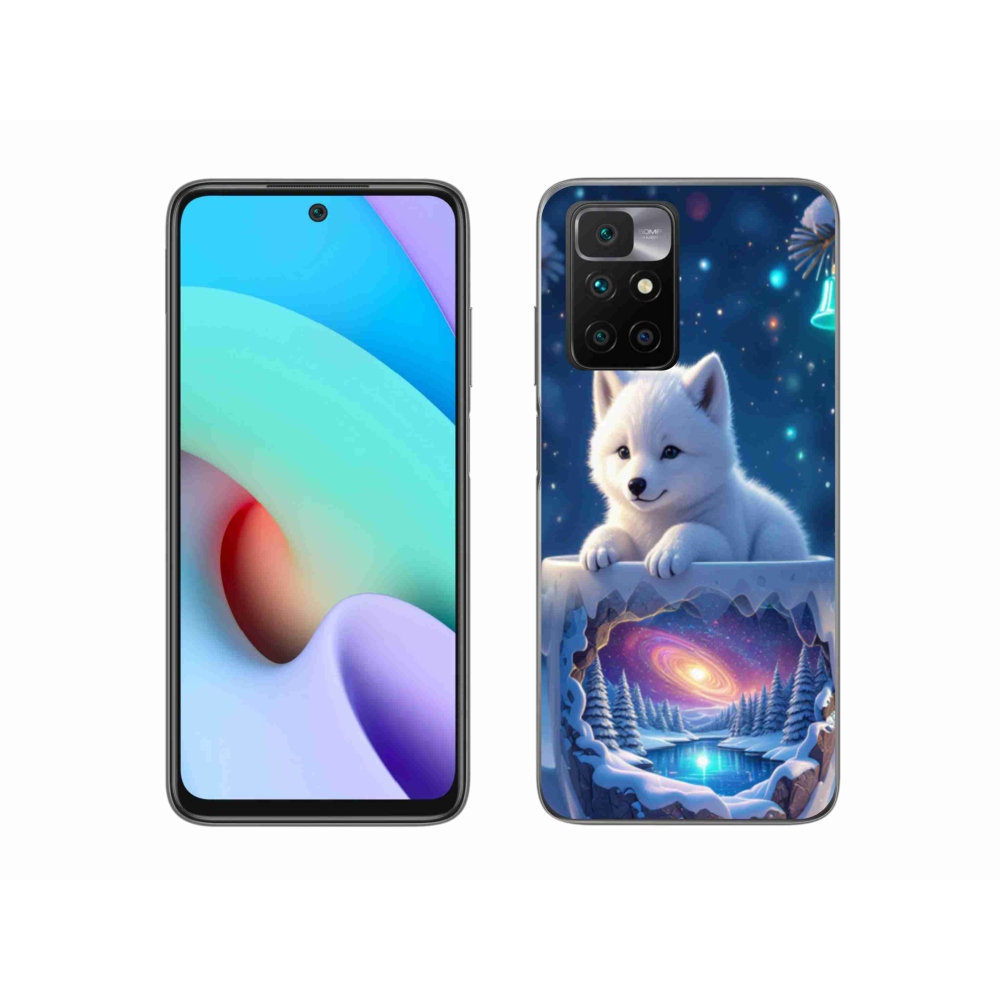 Gél borítás mmCase a Xiaomi Redmi 10/Redmi 10 (2022) - Karácsonyi kölyökkutyákhoz