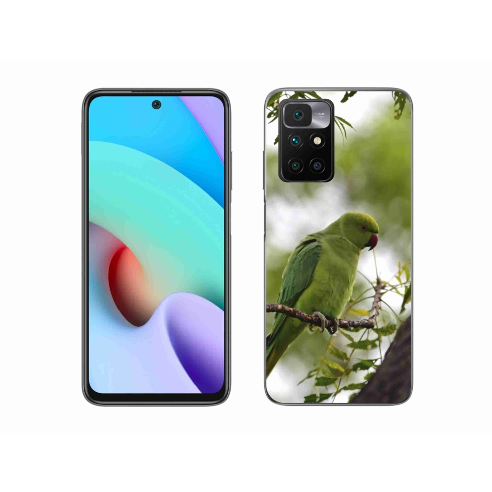 Zselés borítás mmCase a Xiaomi Redmi 10/Redmi 10 (2022) - zöld papagájhoz