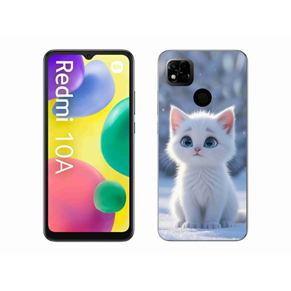 Gél borítás mmCase a Xiaomi Redmi 10A számára - fehér cica 3
